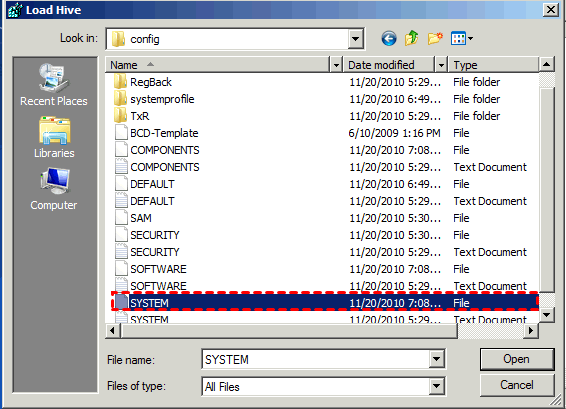 Select System File