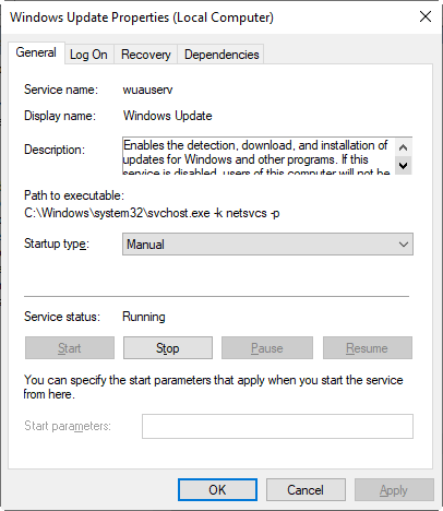 stop-windows-update-service