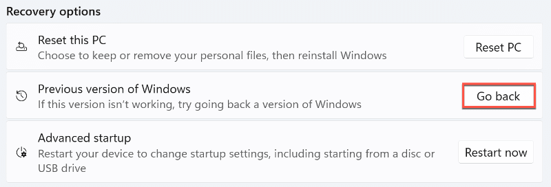 Go Back to Previous Version of Windows