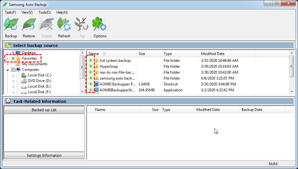Select Files To Backup