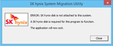 sk hynix system migration utility error