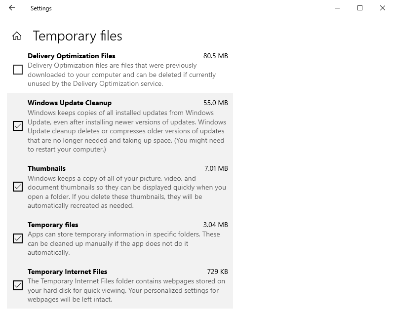 Delete Temperary Files