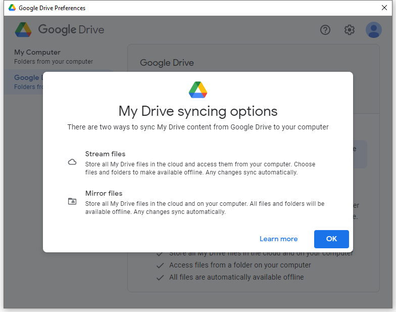 sync google drive to pc
