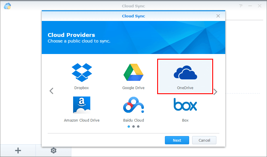 Synology Cloud Sync Onedrive