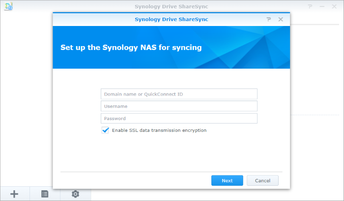 Synology Drive Server Enter Password
