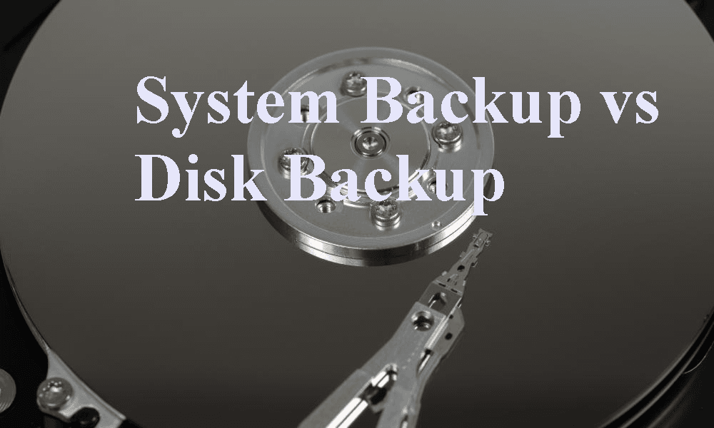 System Backup vs Disk Backup