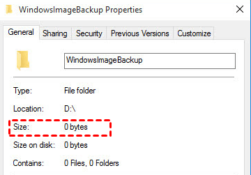 WindowsImageBackup 0 Bytes 