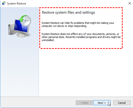 system restore is unable to protect your computer please restart