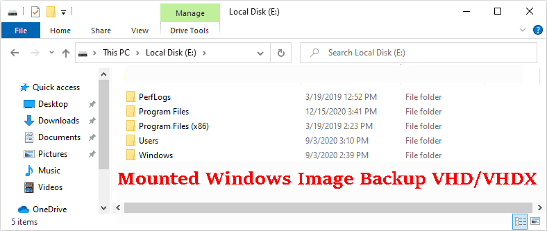 Mounted Windows Image