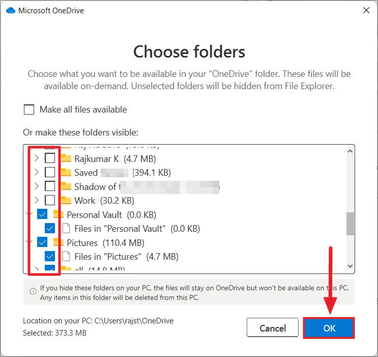 Choose Folders