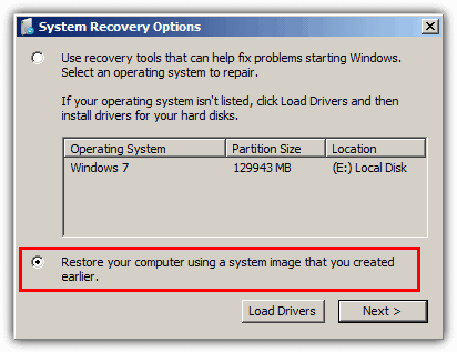 Restore Your Computer Using a System Image