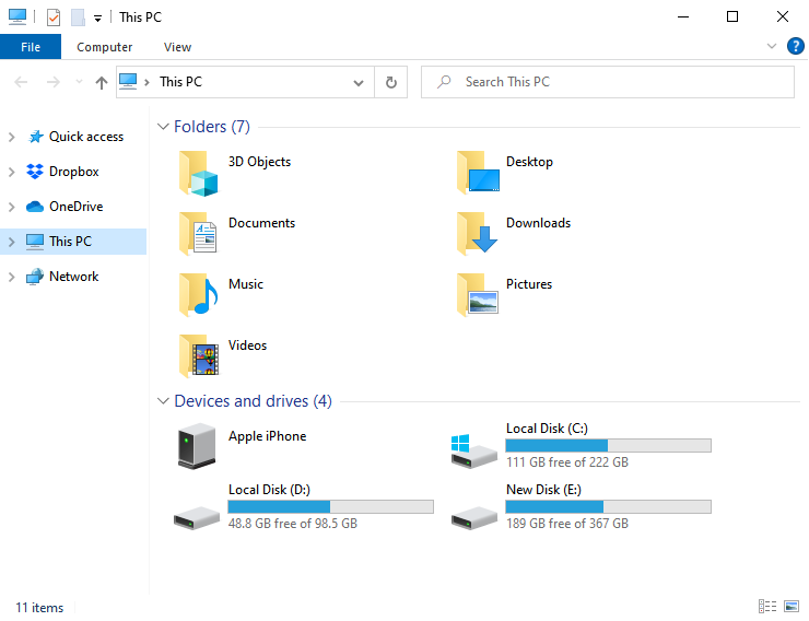 View Disk Space