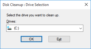 Disk Cleanup Drive Selection