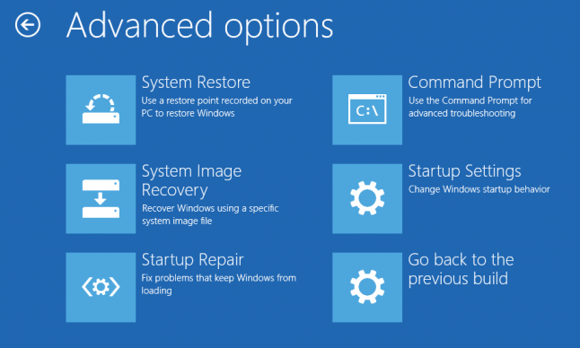 Advanced Startup Options