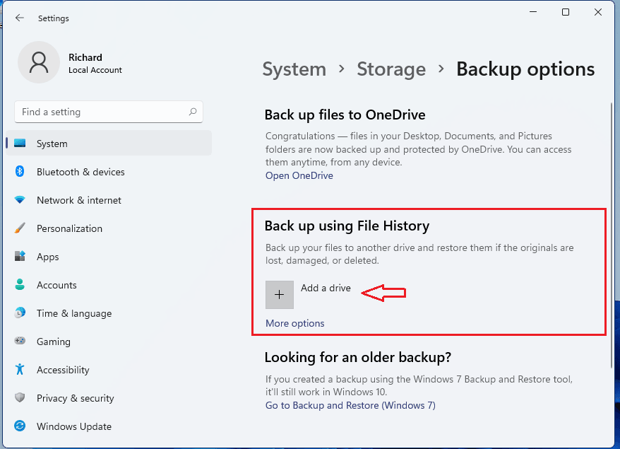 Backup Using File History