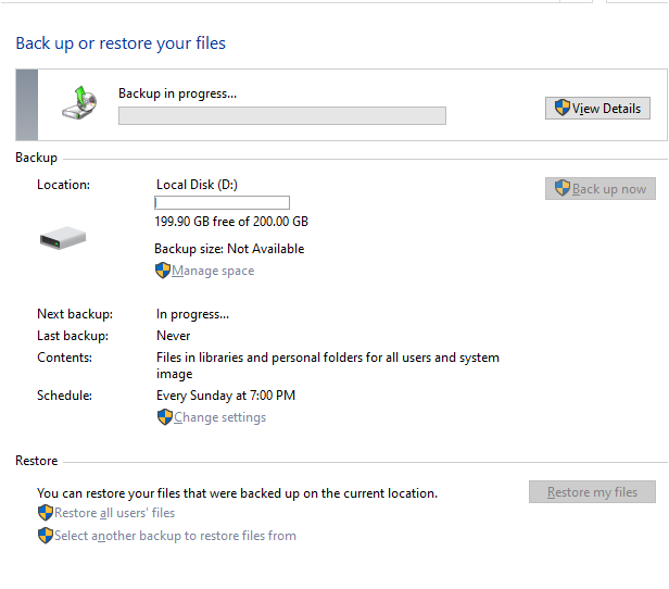 Windows 7 During Backup