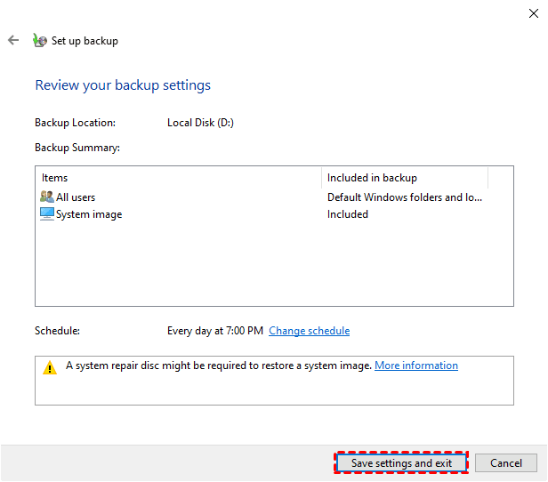 Windows 7 Save Settings And Exit