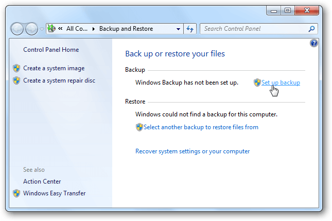 Windows Backup And Restore