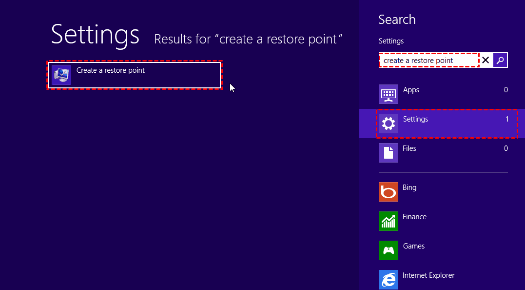 Create A Restore Point Windows 8