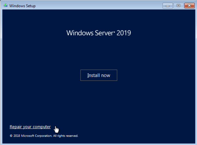 Repair Windows Server 2019