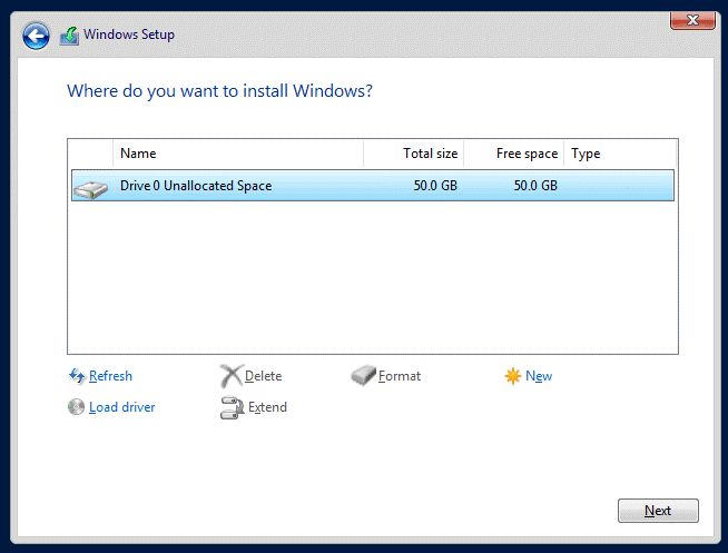 Select A Partition to Install