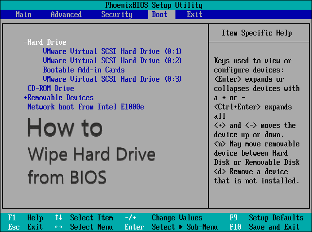 Wipe Hard Drive from BIOS