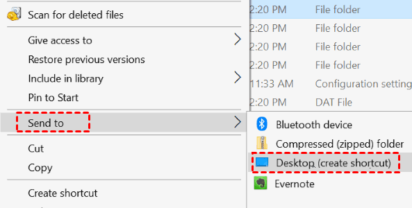 Desktop Create Shortcut