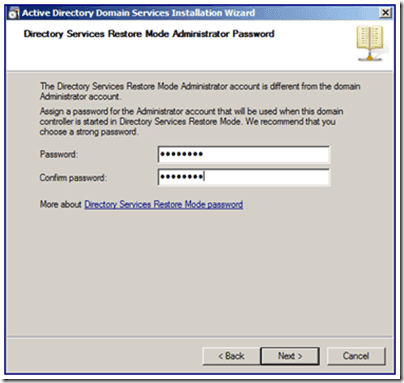 Directory Services Restore Mode Administrator Password
