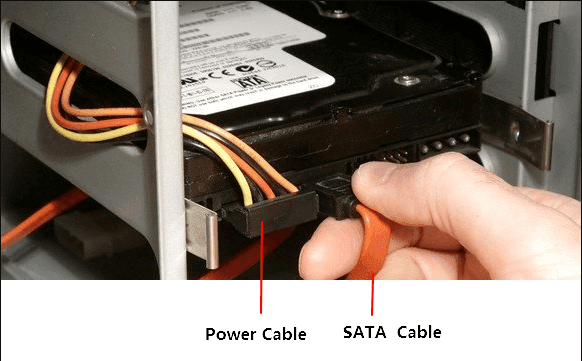 Disconnect Power Cable and SATA Cable