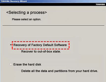 Recovery of Factory Default Software