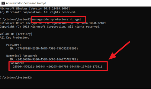 Get the BitLocker Recovery Key from CMD