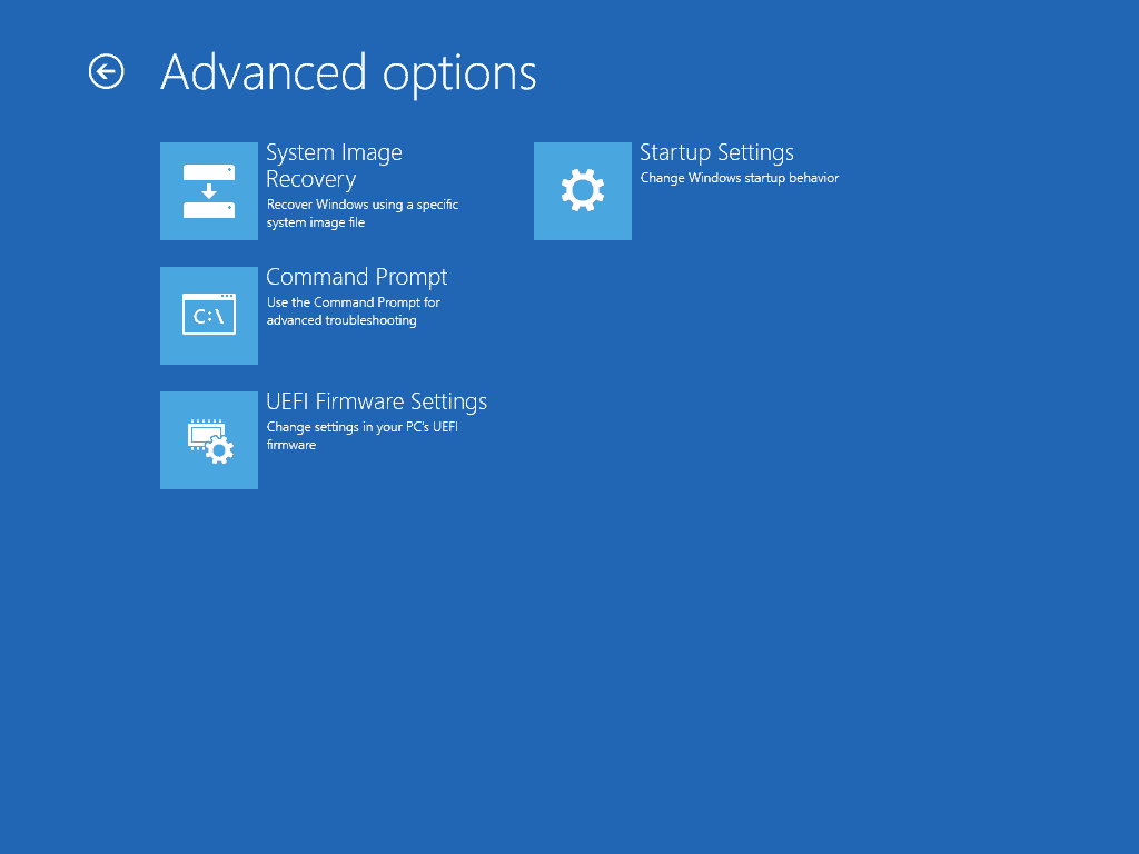 Advanced Options without Installation Media