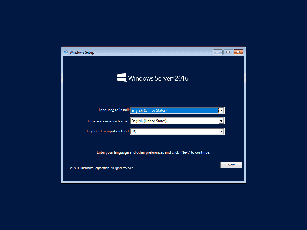 Windows Installation Screen