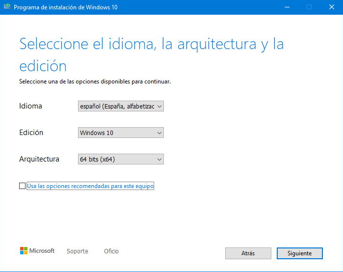 Actualizar Windows 10 de 32 bits a 64 bits sin perder datos