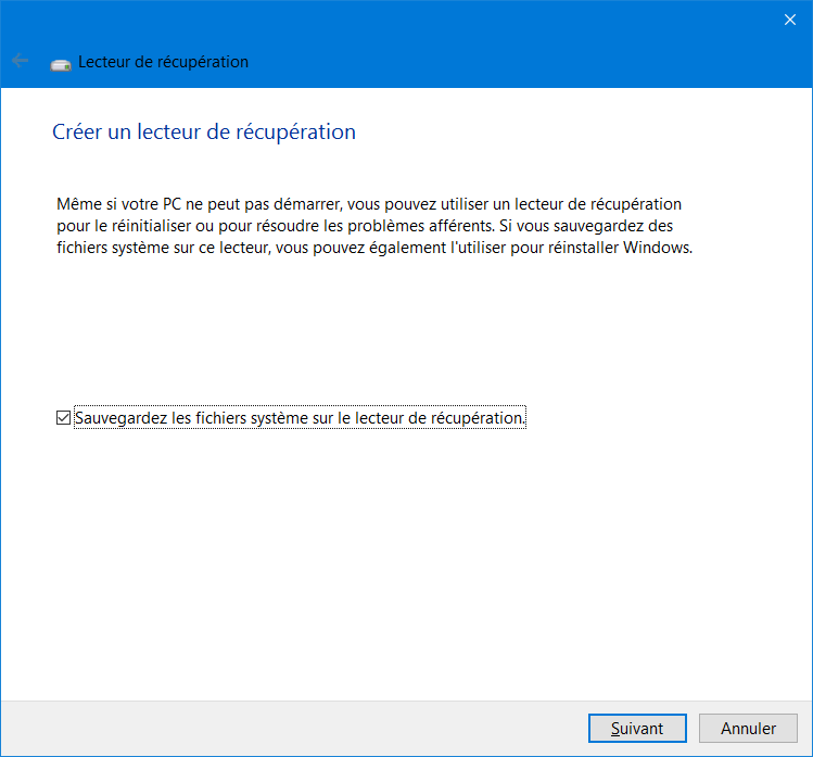 Create Windows 10 Repair Boot USB