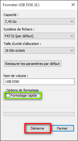 formater disque