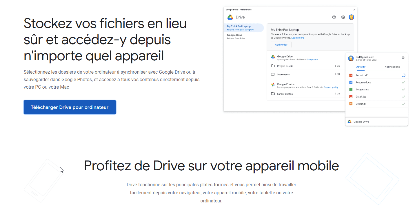 Stockez vos fichiers avec Google Drive