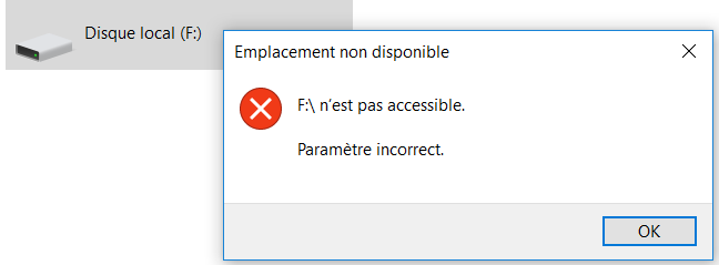Disque Inaccessible