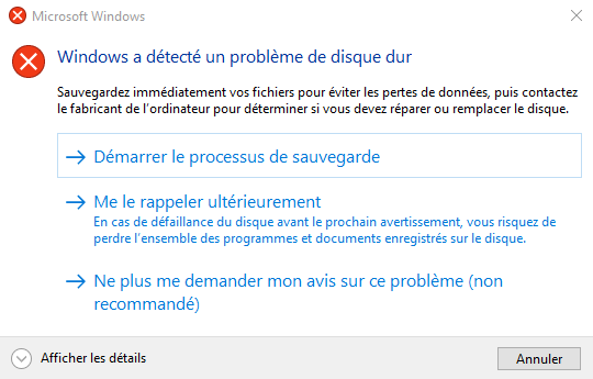 Windows Detected Hard Disk Problem