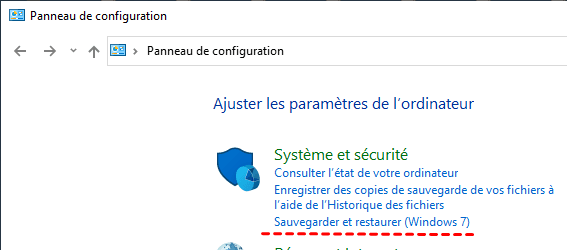 Sauvegarder et restaurer (Windows 7)
