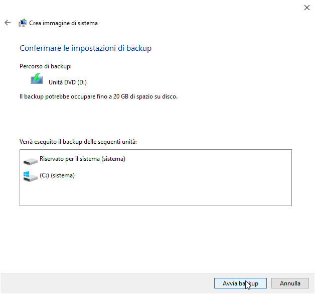 Inizia fare backup dei programmi installati in Windows 10/8/7