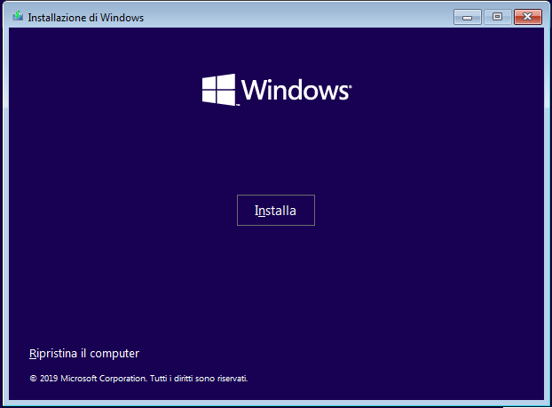 Installa ora Windows 10