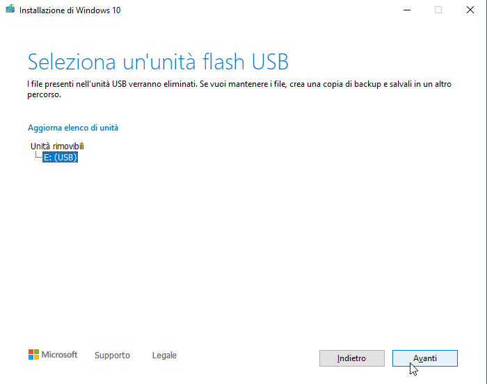 Installare Windows 11 da USB