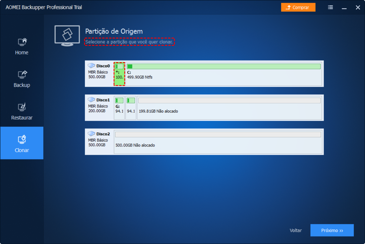 Select System Reserved Partition Select System Reserved Partition