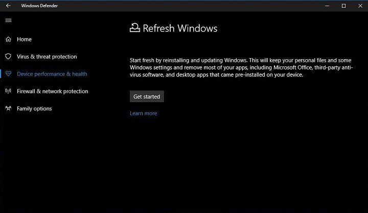 Windows 10 auffrischen