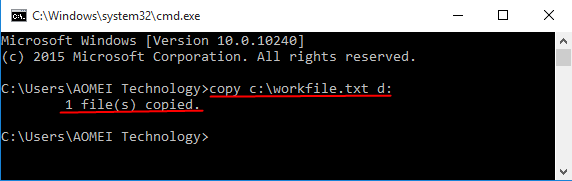Copy Files Using Command Prompt Windows 7