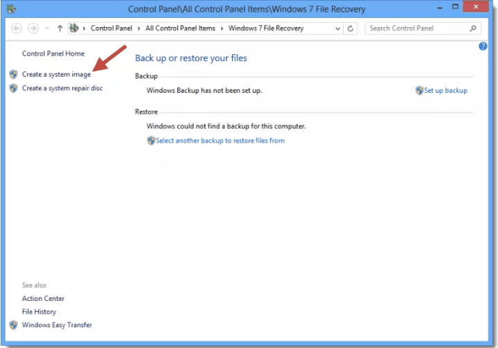Create a System Image in Windows 8