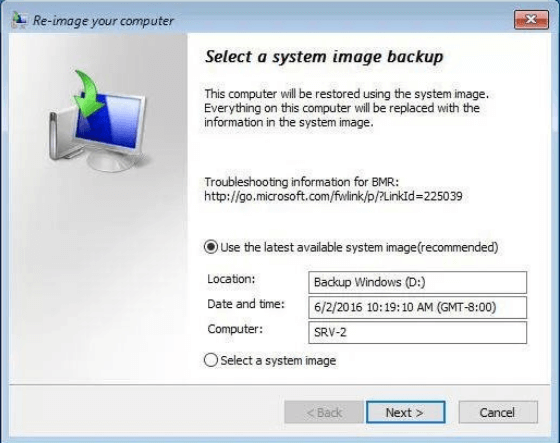 Select System Image