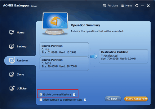 Start Restore Start Restore